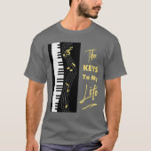 T-shirt Piano Keyboard Players Fun Music Notes Graphique (Devant)