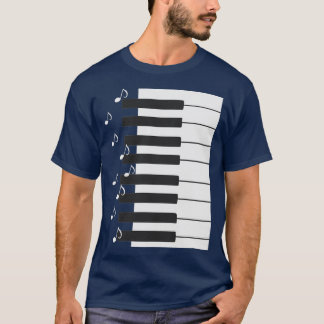 T-shirt Piano keys with music notes piano player musician 