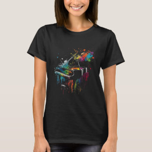 T-shirt Piano Piano Splash Art Jazz Compositeur Clavier Pi