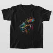 T-shirt Piano Piano Splash Art Jazz Compositeur Clavier Pi (Poser)