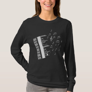 T-shirt Piano Player Flying Music Notes Pianiste