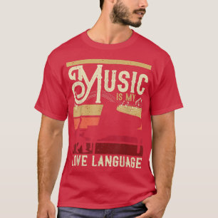 T-shirt Piano Player Musique Est Ma Langue D'Amour Pour Pi