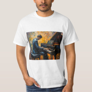 T-shirt Piano Player - Peinture à l'huile