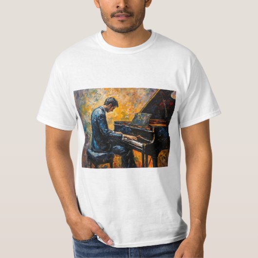 T-shirt Piano Player - Peinture à l'huile (Devant)