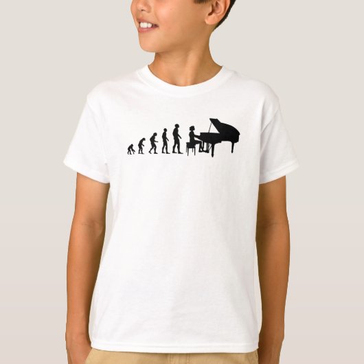 T-shirt Piano Player Pianiste Evolution Cadeau féminin (Devant)