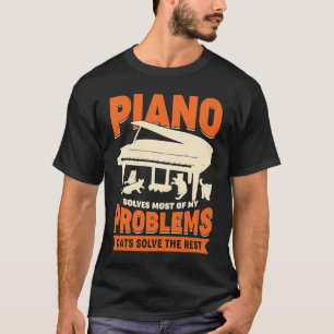 T-shirt Piano Player pour un chat