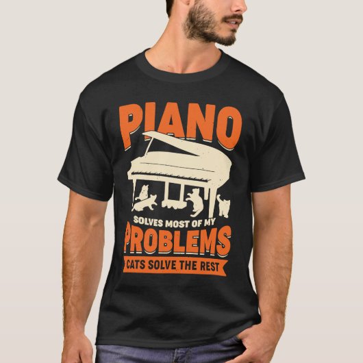 T-shirt Piano Player pour un chat (Devant)