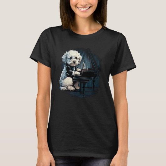 T-shirt Piano playing Havanese (Devant)