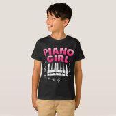 T-shirt Piano Pour Filles Femmes Musique Piano Joueur Clé (Devant entier)