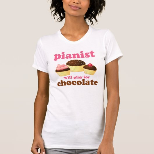 T-shirt Piano rose mignonne Tee - shirt femmes (Devant)