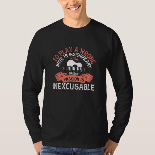 T-shirt Piano - Sans Passion Est Inexcusable (Devant)