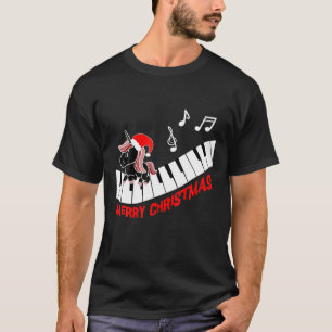 T-shirt Piano Unicorn Piano Funny Animaux Musique Merry Ch