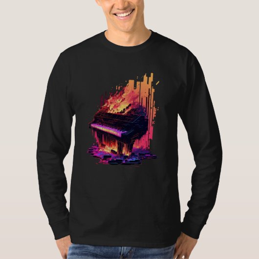 T-shirt Piano Vaporwave (Devant)