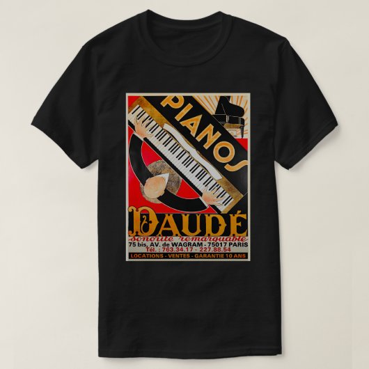 T-shirt Pianos Daude Art Déco  (Design devant)