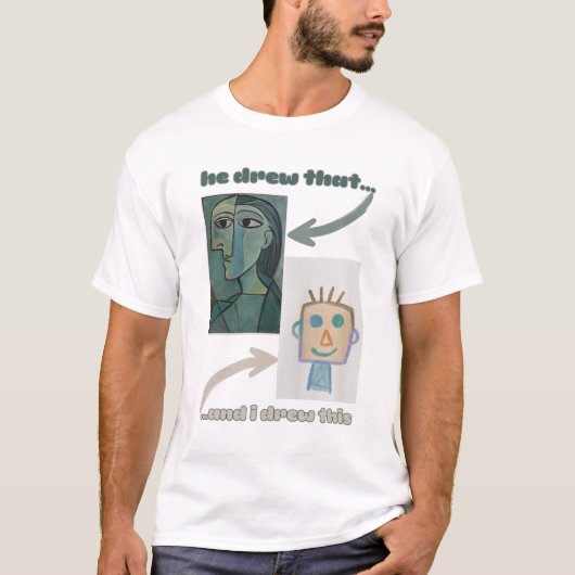 T-shirt Picasso vs Crayon Art - Drôle Design (Devant)
