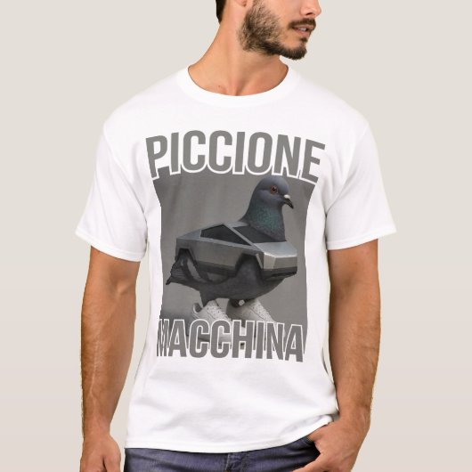 T-shirt Piccione Macchina - Pigeon Car Meme (Devant)