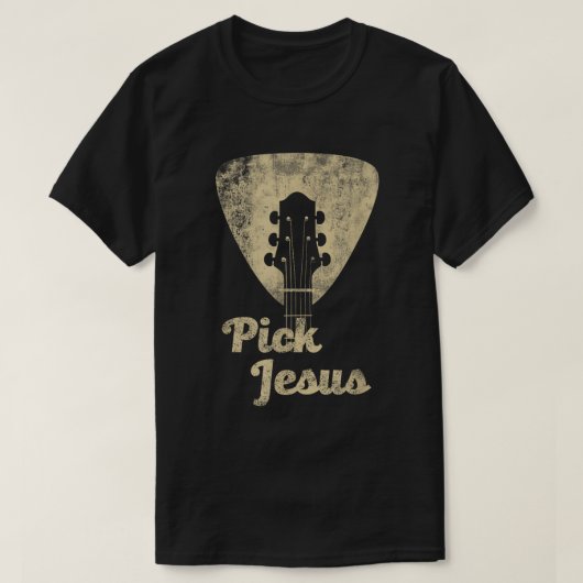 T-shirt Pick Jesus Guitar Christian Shirt (Design devant)
