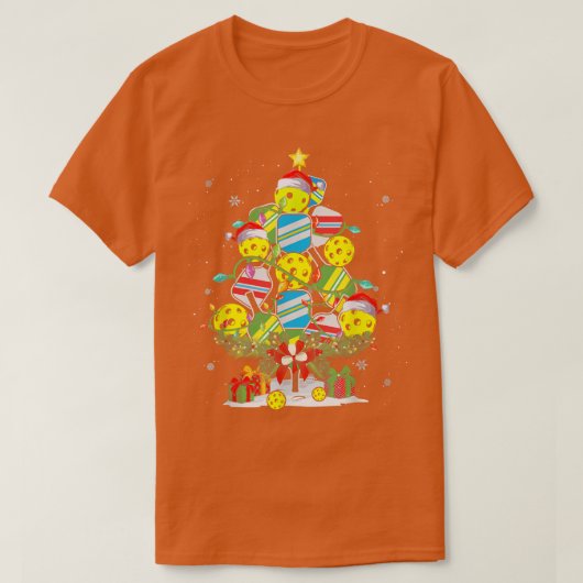 T-shirt Pickball Christmas Tree Père Noël X mas Lumières (Design devant)