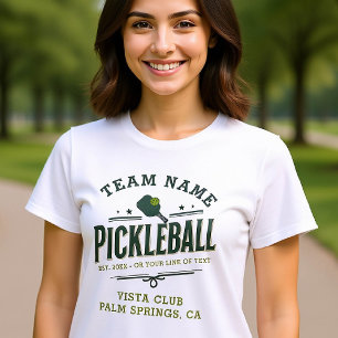 T-shirt Pickball Team Club Joueur Texte personnalisé Vert