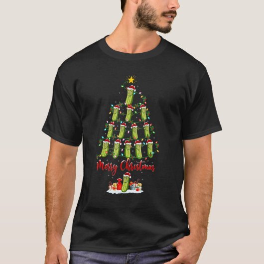 T-shirt Pickle Christmas Tree Lights Santa Pickle Xmas (Devant)