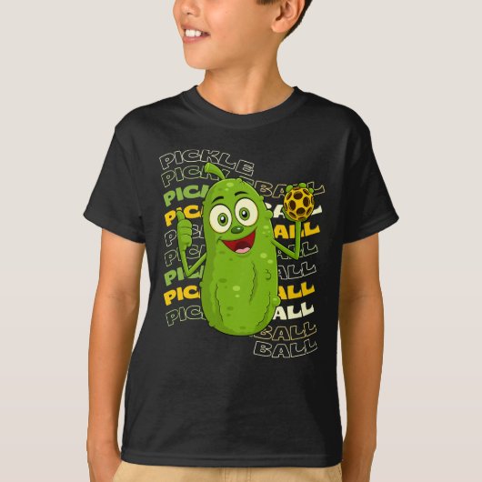 T-shirt Pickle Power ! Enfants mignonnes de Pickleball (Devant)