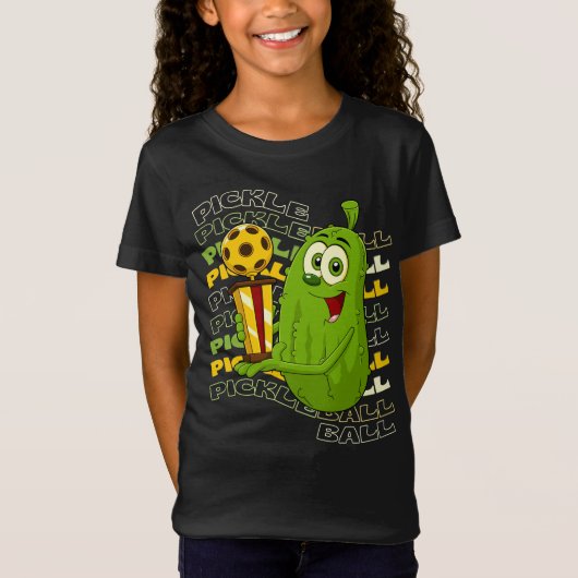 T-Shirt Pickle Power ! Enfants mignonnes de Pickleball (Devant)