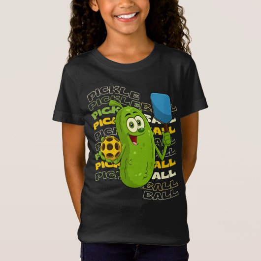 T-Shirt Pickle Power ! Enfants mignonnes de Pickleball (Devant)