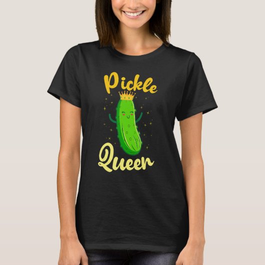 T-shirt Pickle Queen Tee Vegan Funny Concombre Vegetable P (Devant)