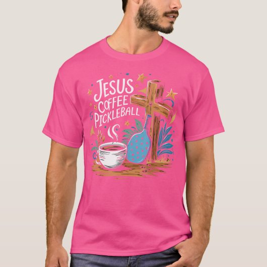 T-shirt Pickleball à café Jésus (Devant)