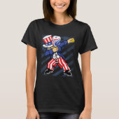T-shirt Pickleball American Flag 4th of July Uncle Sam Dab (Devant)