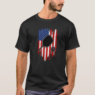 T-shirt Pickleball American Flag Patriotique USA Picklebal