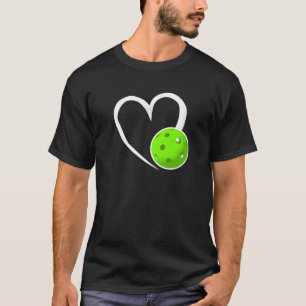 T-shirt Pickleball Amour Coeur blanc Gree brillant Pickleb