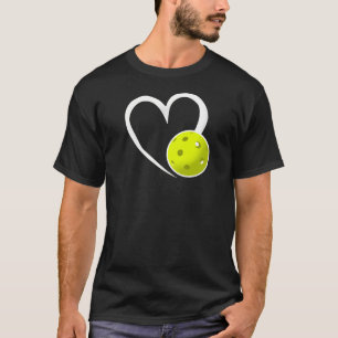 T-shirt Pickleball Amour Coeur blanc Pickleball Jaune
