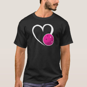 T-shirt Pickleball Amour Coeur blanc Purple Pickleball