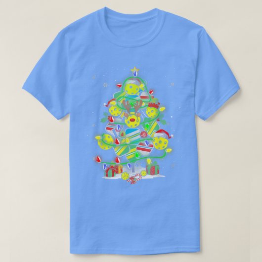 T-shirt Pickleball Arbre de Noël Père Noël Pickleball Orna (Design devant)