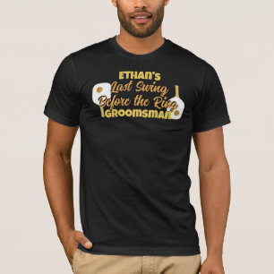 T-shirt Pickleball Bachelor Party Black Gold Personnalisé