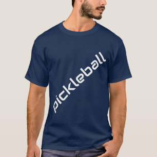T-shirt PICKLEBALL blanc mince Texte Marine Arrière - plan
