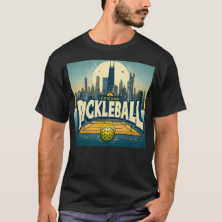 T-shirt Pickleball Chicago Skyline