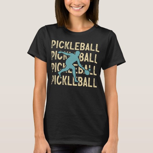 T-shirt Pickleball cinq fois avec un joueur frappant la ba (Devant)