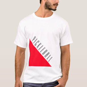 T-shirt PICKLEBALL Élégant Rouge Clair Pointe Sur Blanc