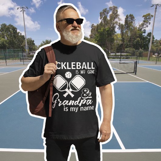 T-shirt Pickleball Est Mon Jeu Grand-Papa Est Mon Nom Noir