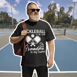 T-shirt Pickleball Est Mon Jeu Grand-Père Est Mon Nom Noir