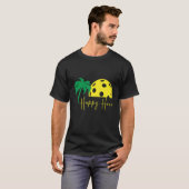 T-shirt Pickleball HAPPY HOUR Huge Sunset Palm Tree (Devant entier)