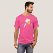 T-shirt Pickleball Heartbeat Racket Paddleball Singles Dou (Devant entier)