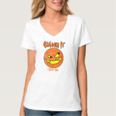 T-shirt Pickleball Jack oLantern Orange & Black Halloween (Devant)
