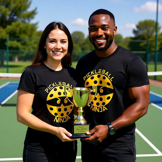 T-shirt Pickleball jaune Ninja