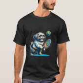 T-shirt Pickleball Jouer Chih Tzu Chien Chiot Chasse-Auteu (Devant)
