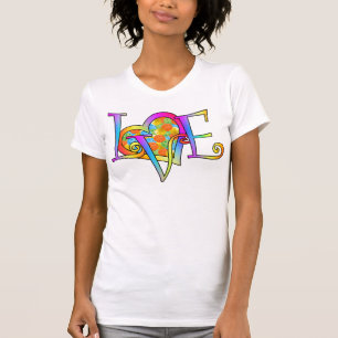 T-shirt Pickleball Love, Neon Heart Plein de Pickleballs
