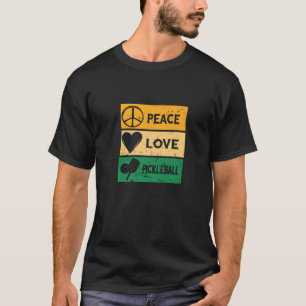 T-shirt Pickleball Love Paix Signé Coeur Carry Pickleball