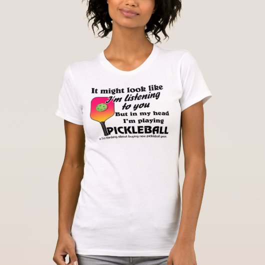 T-shirt Pickleball Lover Dans ma tête je joue au Picklebal (Devant)